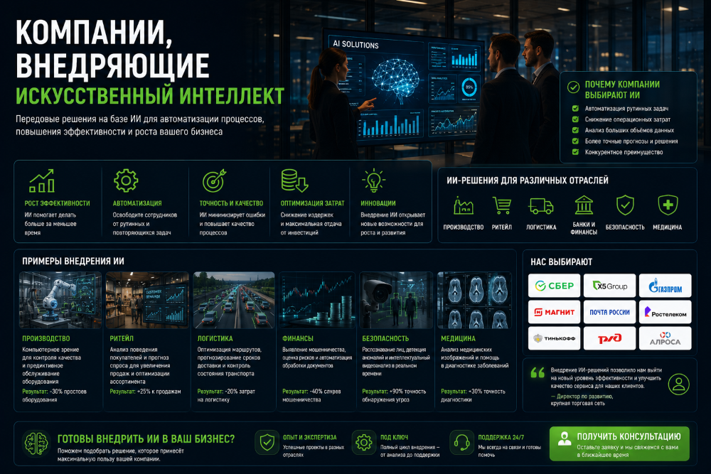 Компании, внедряющие ИИ в бизнес