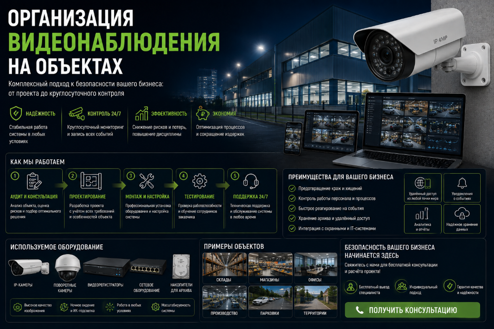 Организация видеонаблюдения на объектах