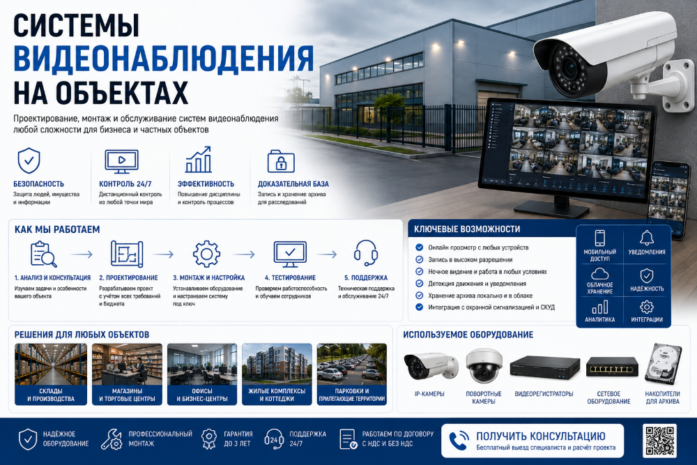 Системы видеонаблюдения на объектах