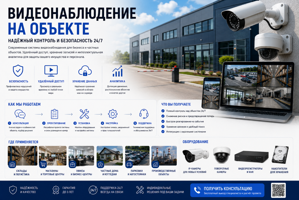Видеонаблюдение на объекте